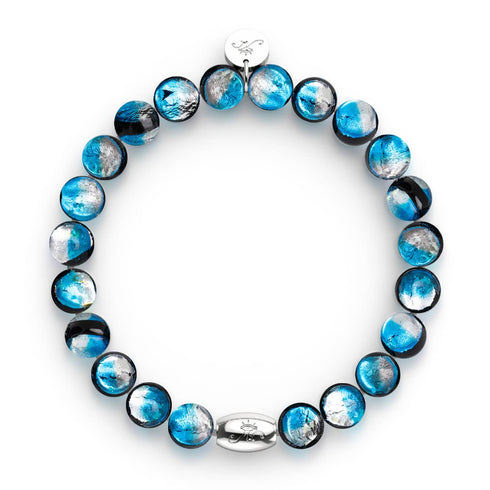 Eclipse bleue | Argent sterling 925 | Bracelet en verre lunaire